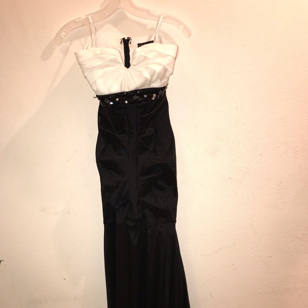 Black & white formal gown